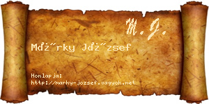 Márky József névjegykártya